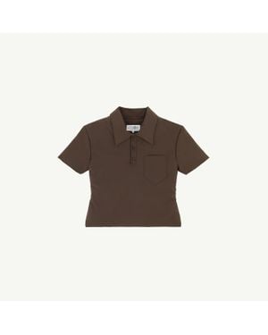MM6 by Maison Margiela Padded Polo Top - Brown
