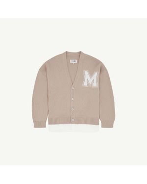 MM6 by Maison Margiela Two-In-One Knit Cardigan - Natural