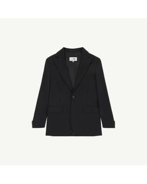 MM6 by Maison Margiela Deconstructed Wool Blazer - Black