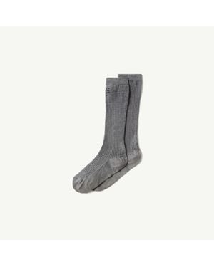 MM6 by Maison Margiela Numeric Knee-High Socks - Gray