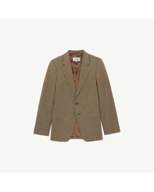 MM6 by Maison Margiela Check Suit Jacket - Brown