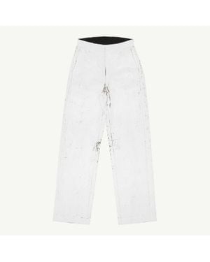 MM6 by Maison Margiela Painted Tailored Trousers - White
