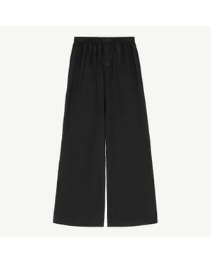 MM6 by Maison Margiela High Waist Silk Trousers - Black