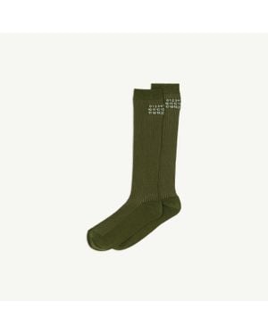 MM6 by Maison Margiela Rib Knee-High Socks - Green