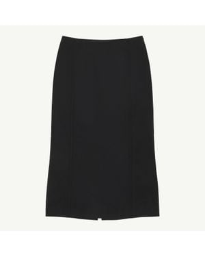 MM6 by Maison Margiela Wool Midi Skirt - Black