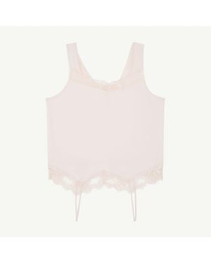 MM6 by Maison Margiela Mirrored Lace Slip Top - Pink