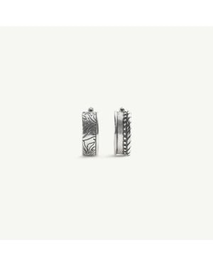 MM6 by Maison Margiela Asymetrical Buckle Motif Earrings - White