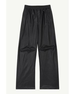 MM6 by Maison Margiela Light Pleather Wide-Leg Trousers - Grey