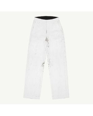 MM6 by Maison Margiela Painted Tailored Trousers - White