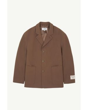 MM6 by Maison Margiela Wool Blend Suit Jacket - Brown