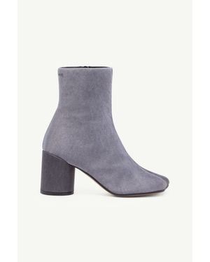 MM6 by Maison Margiela Satin Anatomic Ankle Boots - Gray