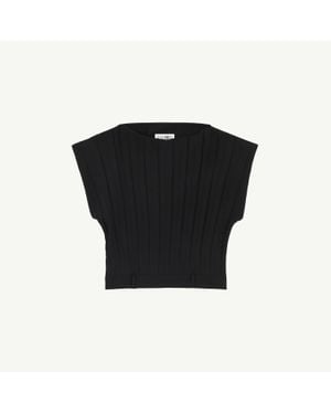 MM6 by Maison Margiela Pleated Sleeveless Top - Black