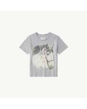 MM6 by Maison Margiela Horse Portrait Print T-Shirt - Grey