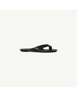 MM6 by Maison Margiela Anatomic Leather Flip Flops - Black