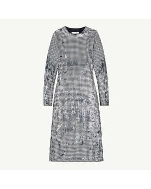 MM6 by Maison Margiela Metallic Midi Dress - Grey