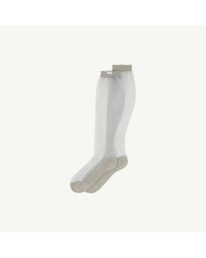 MM6 by Maison Margiela Sheer Knee-High Socks - White