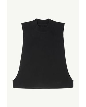 MM6 by Maison Margiela Cotton Jersey Sleeveless Top - Black