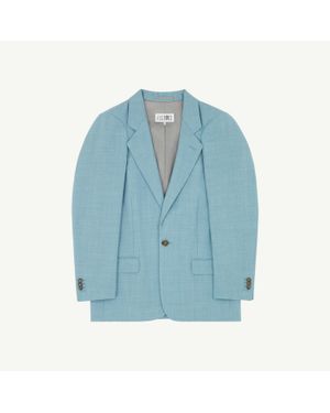 MM6 by Maison Margiela Wool Tailored Jacket - Blue