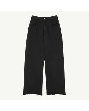 MM6 by Maison Margiela Wide-Leg Cotton Trousers - Black