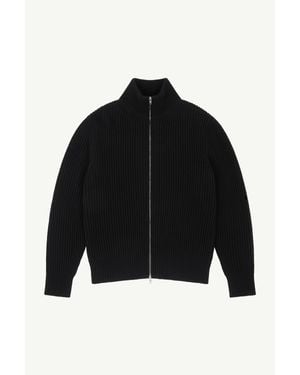 MM6 by Maison Margiela Ribbed Knit Jacket - Black