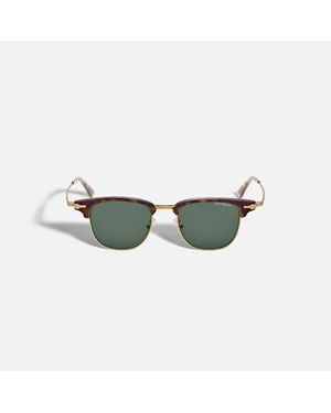 Montblanc Rectangular Sunglasses With Gold-coloured Metal Frame - Green