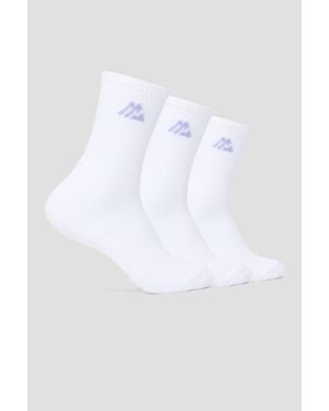 MONTIREX Crew Sock 3 Pack - White