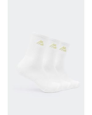 MONTIREX Crew Sock 3 Pack - White