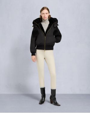 Moose Knuckles Bomberjacke „Debbie“ Aus Satin Der Series Für Damen - Schwarz