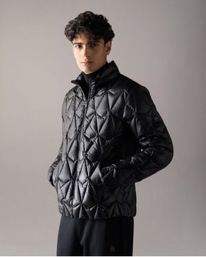 Moose Knuckles Leichte Iceberg Quilt Daunenjacke - Schwarz