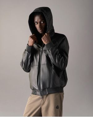 Moose Knuckles Neo Bunny Lederjacke - Schwarz