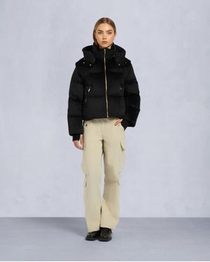 Moose Knuckles Series Misti Daunenjacke Aus Velours Für Damen - Schwarz