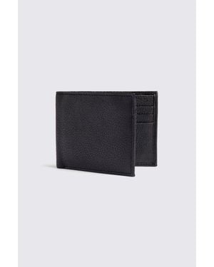 Moss Grained Leather Wallet - Black