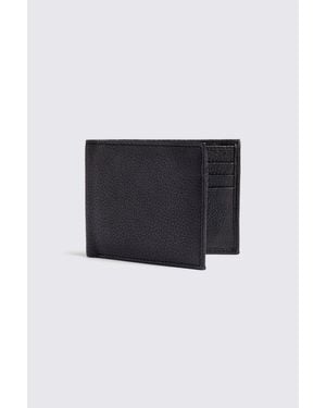 Moss Grained Leather Wallet - Black