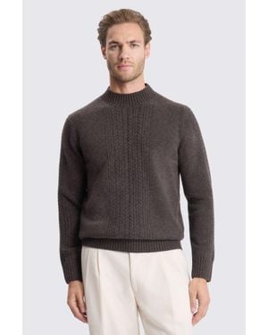 Moss Cable Mock Neck - Grey
