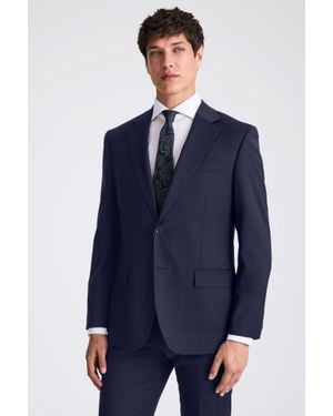 Moss Tailored Fit Twill Suit Jacket - Blue