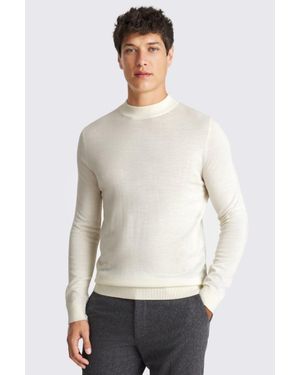Moss Merino-Blend Mock-Neck Jumper - White