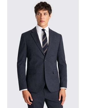 Moss Slim Fit Check Suit Jacket - Blue