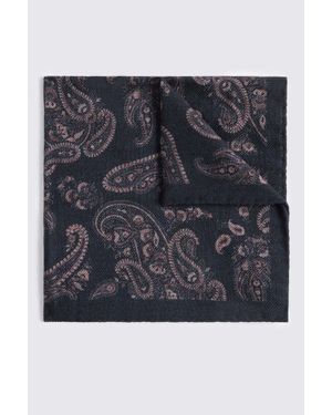 Tessitura bottinelli Italian & Wool Paisley Pocket Square - Black