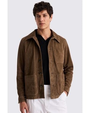 Moss Taupe Suede Shacket - Brown