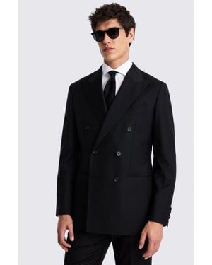 Barberis Italian Tailored Fit Twill Suit Jacket - Black