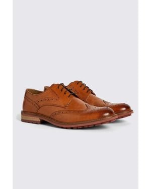 Moss Bray Lightweight Brogue Shoes - Brown