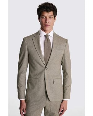 Moss Slim Fit Neutral Suit Jacket - Brown