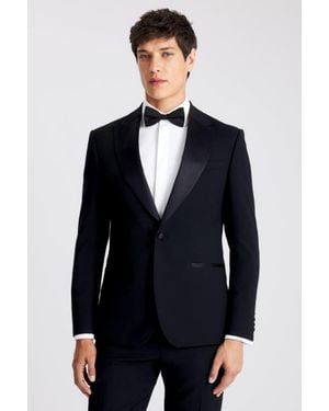 Moss Slim Fit Peak Lapel Tuxedo Suit Jacket - Black