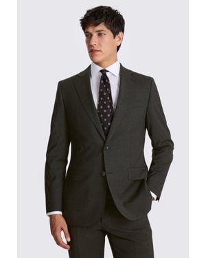 Moss Tailored Fit Charcoal Performance Suit Jacket - Blue