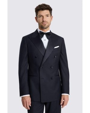 Barberis Italian Tailored Fit Twill Tuxedo Suit Jacket - Blue