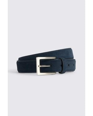 Moss Ink Classic Suede Belt - Blue