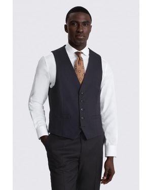 Barberis Tailored Fit Twill Waistcoat - Blue