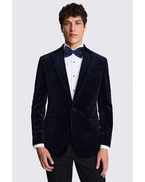 Moss Tailored Fit Velvet Jacket - Blue