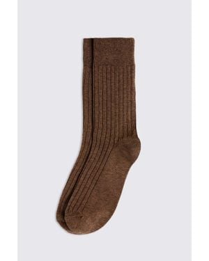 Moss Rust Melange Socks - Brown