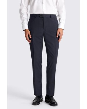 Moss Slim Fit Check Trouser - Blue